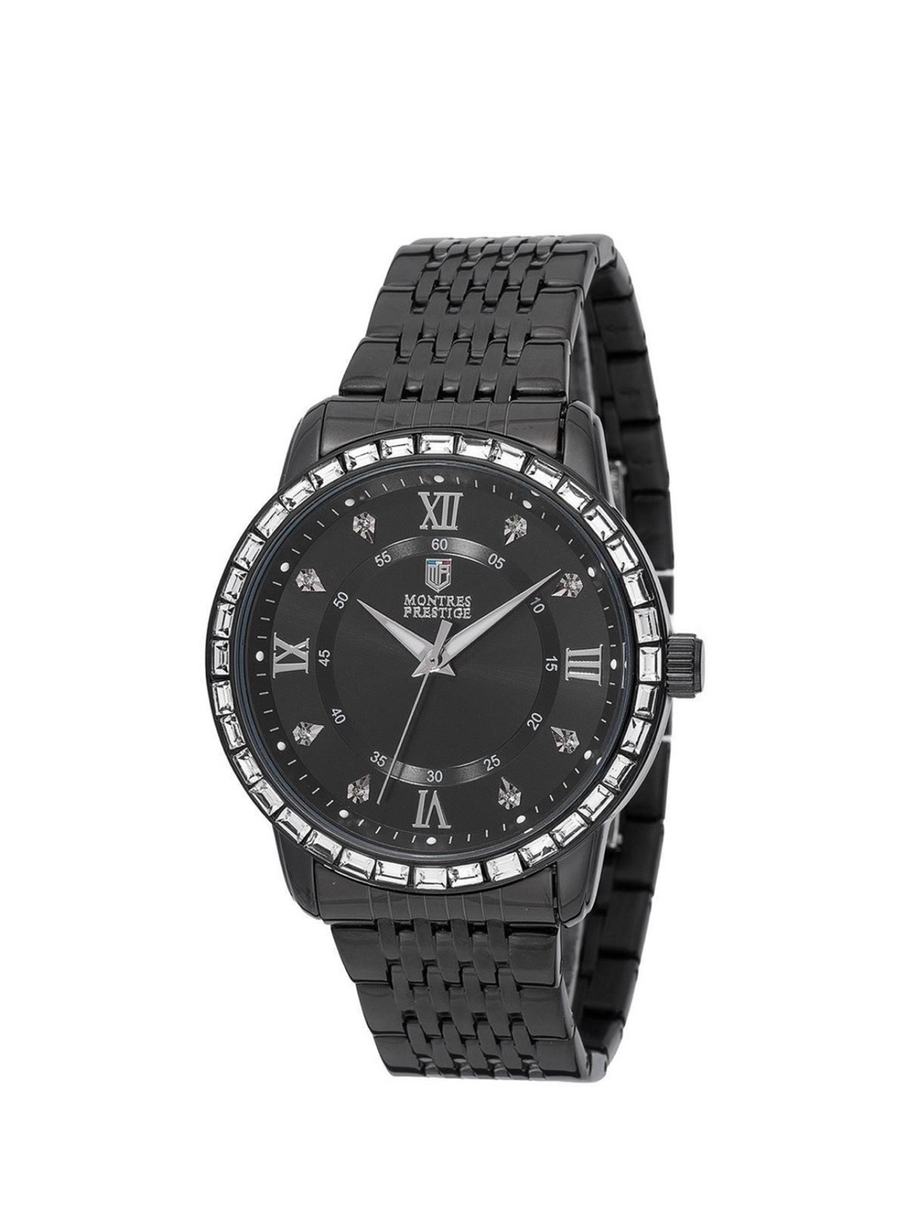 Invicta Black and Silver Men’s Crystal Accent Watch